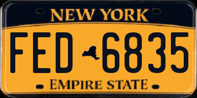 NY license plate FED6835