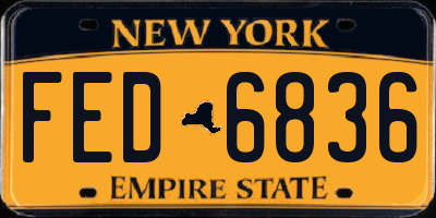 NY license plate FED6836