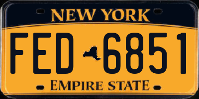 NY license plate FED6851