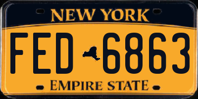 NY license plate FED6863