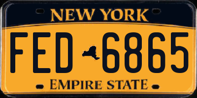 NY license plate FED6865
