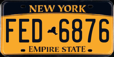 NY license plate FED6876
