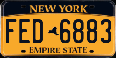 NY license plate FED6883