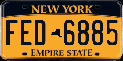 NY license plate FED6885