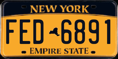 NY license plate FED6891