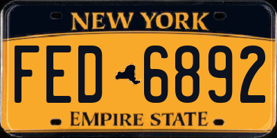 NY license plate FED6892
