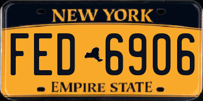 NY license plate FED6906