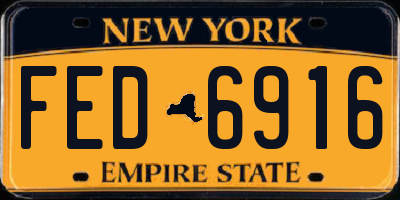 NY license plate FED6916