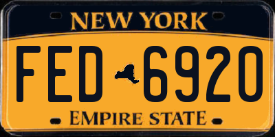 NY license plate FED6920