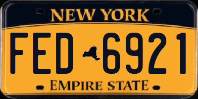 NY license plate FED6921