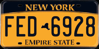 NY license plate FED6928
