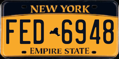 NY license plate FED6948