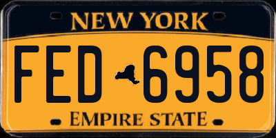 NY license plate FED6958