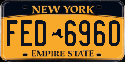 NY license plate FED6960