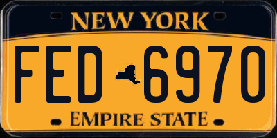 NY license plate FED6970