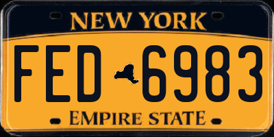 NY license plate FED6983