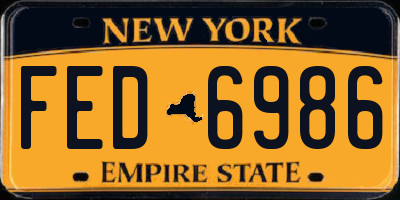 NY license plate FED6986