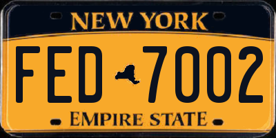 NY license plate FED7002