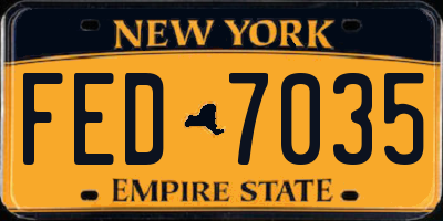 NY license plate FED7035