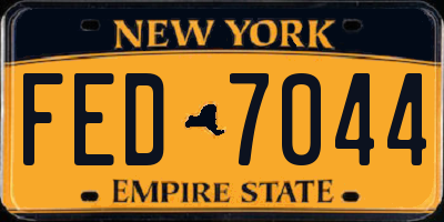 NY license plate FED7044