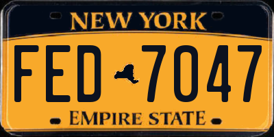 NY license plate FED7047