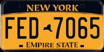 NY license plate FED7065