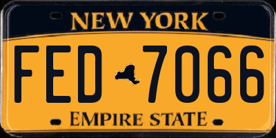 NY license plate FED7066