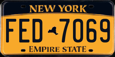 NY license plate FED7069