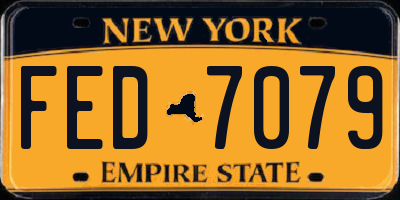 NY license plate FED7079