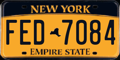 NY license plate FED7084