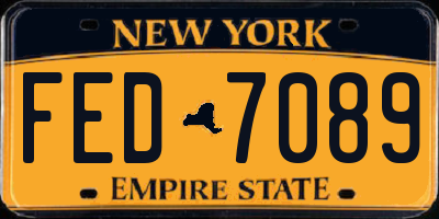 NY license plate FED7089
