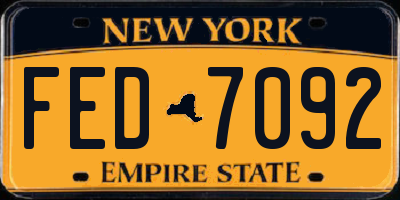 NY license plate FED7092