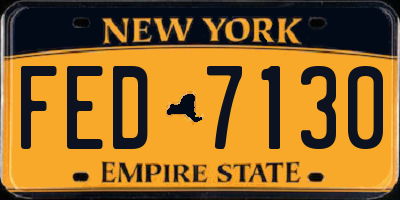 NY license plate FED7130