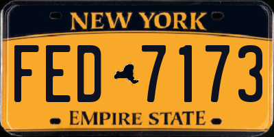 NY license plate FED7173