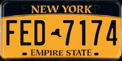 NY license plate FED7174