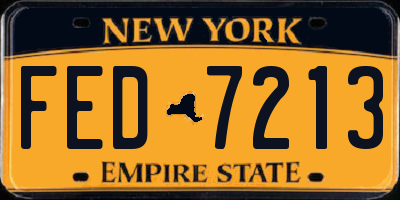 NY license plate FED7213