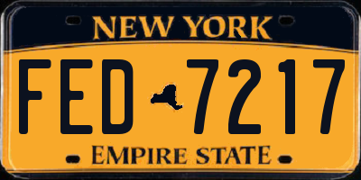 NY license plate FED7217