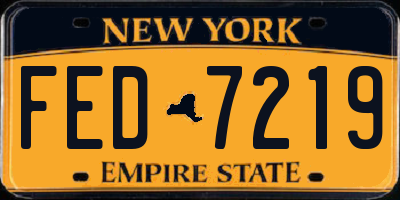 NY license plate FED7219