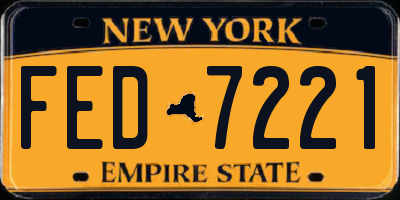 NY license plate FED7221