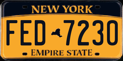 NY license plate FED7230