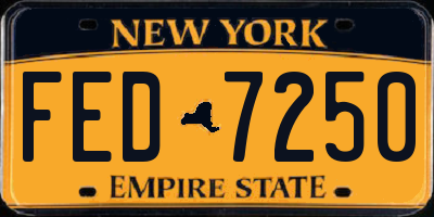 NY license plate FED7250