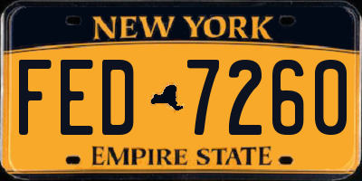 NY license plate FED7260