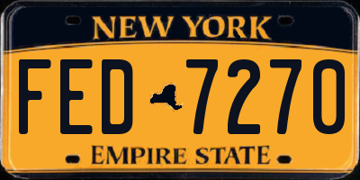 NY license plate FED7270