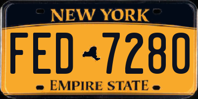 NY license plate FED7280