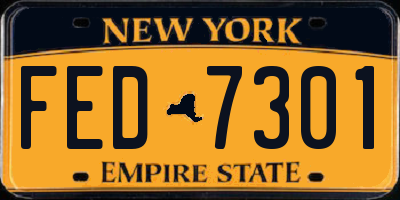 NY license plate FED7301