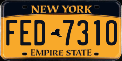 NY license plate FED7310