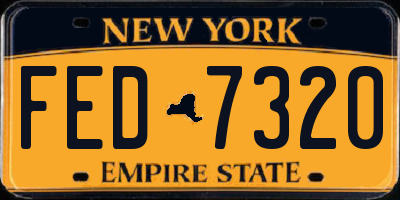 NY license plate FED7320