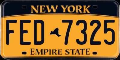 NY license plate FED7325