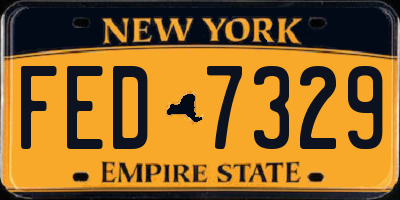 NY license plate FED7329