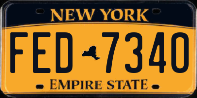 NY license plate FED7340